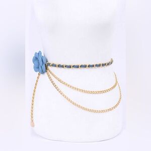Plus Size Denim Chain Layered Statement Belt